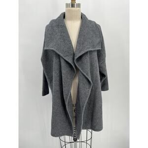 Fairy Wang Cocoon Open Front Cardigan Sz 36 (XS) Gray Textured Knit